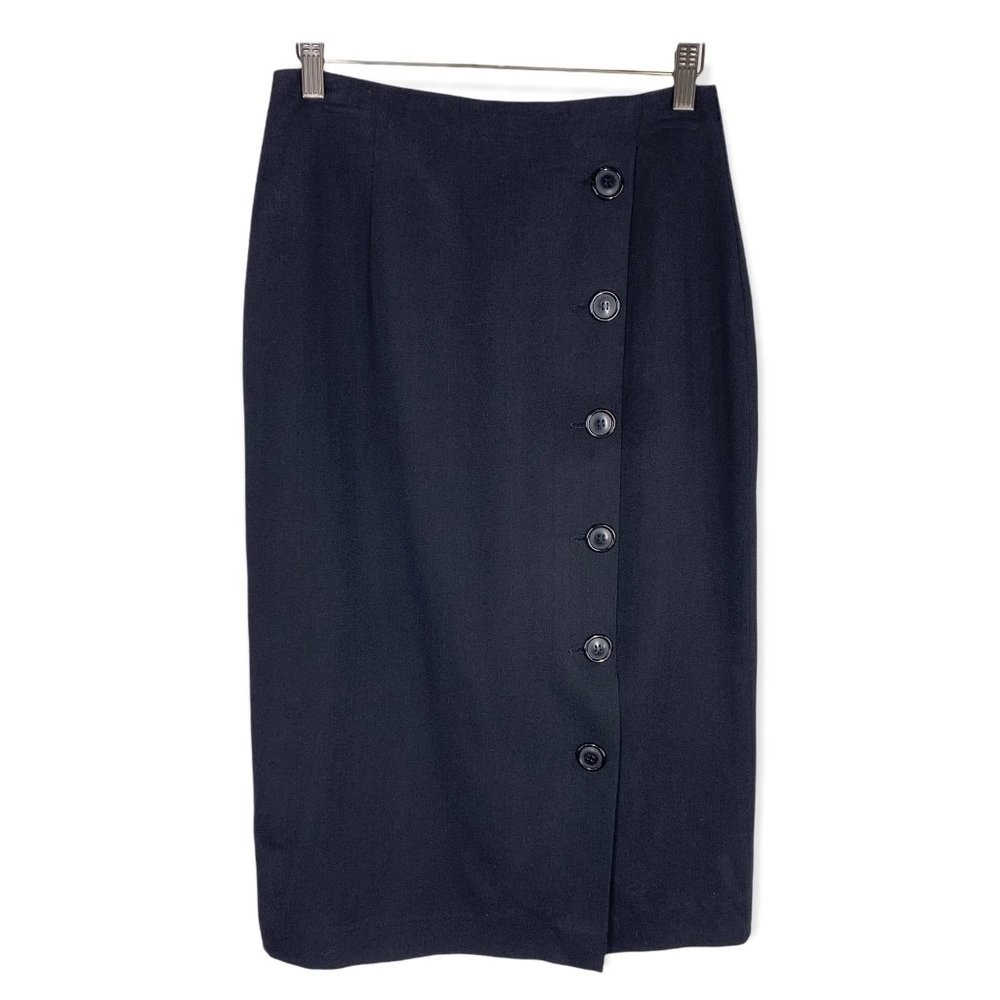 Vintage 90s The Limited Black Wool Blend Pencil Skirt Medium